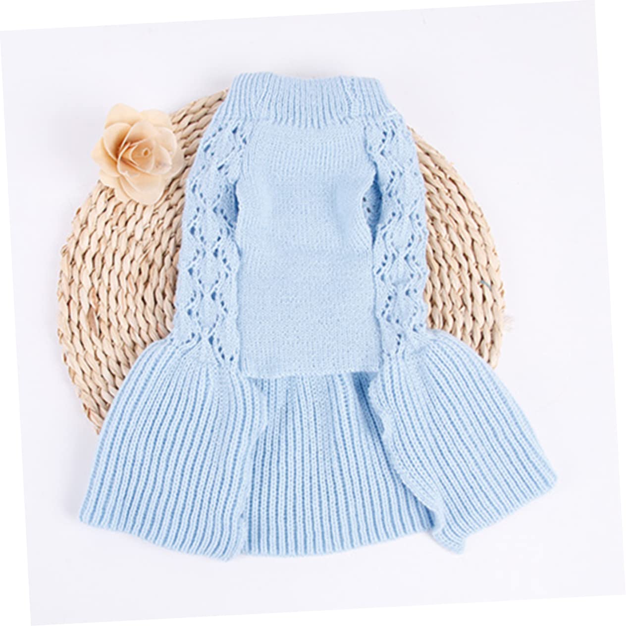 Didiseaon 3pièces Pull Printanier pour Chien Et Chat Vêtement Doux Laine pour Chiens Et Robe Adorable à Deux s Bleu