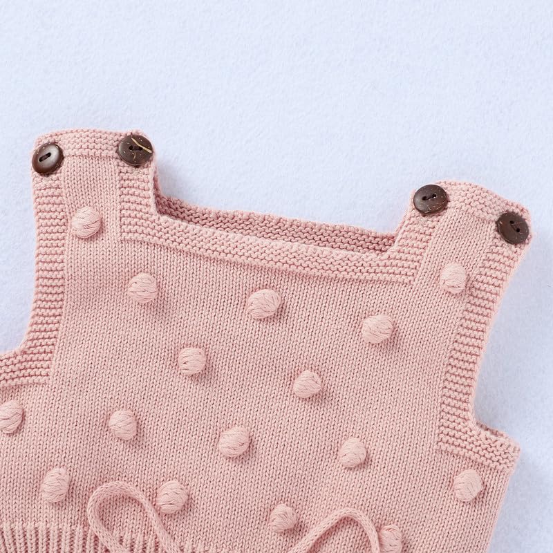 Neiwech Baby Girl Romper Sleeveless Pompoms Knit Rompers Newborn Little Girl Overall Jumpsuit Summer Outfits Clothes4