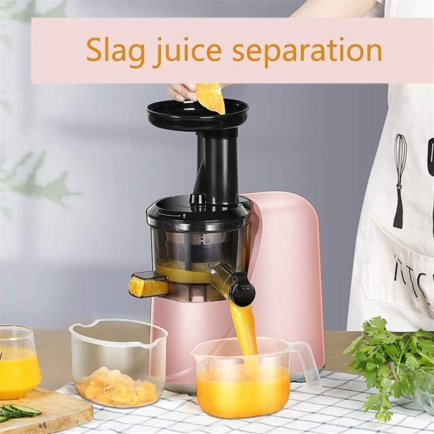 Estrattore di Succo, estrattore di Succo a masticazione lenta, estrattore di Succo a Freddo con Funzione inversa per Frutta e Verdura, Facile da Pulire, Senza BPA (Dimensioni: 1)