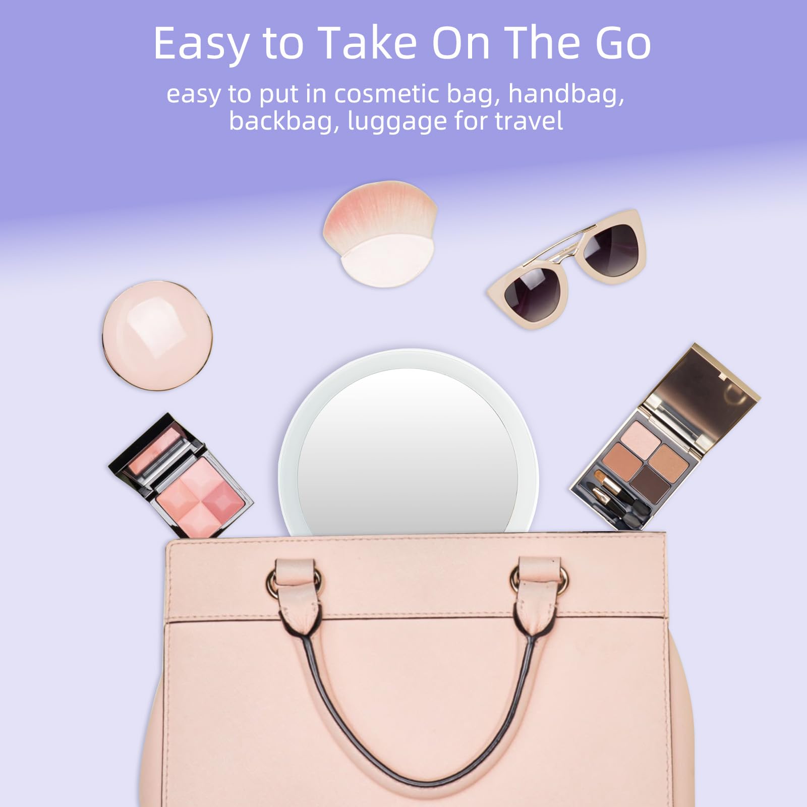FUNTOUCH Rechargeable Makeup Mirror with Lighting, 1X/20X Magnification, 3 Colour Lighting, Dimmable Touch Screen - Image 2