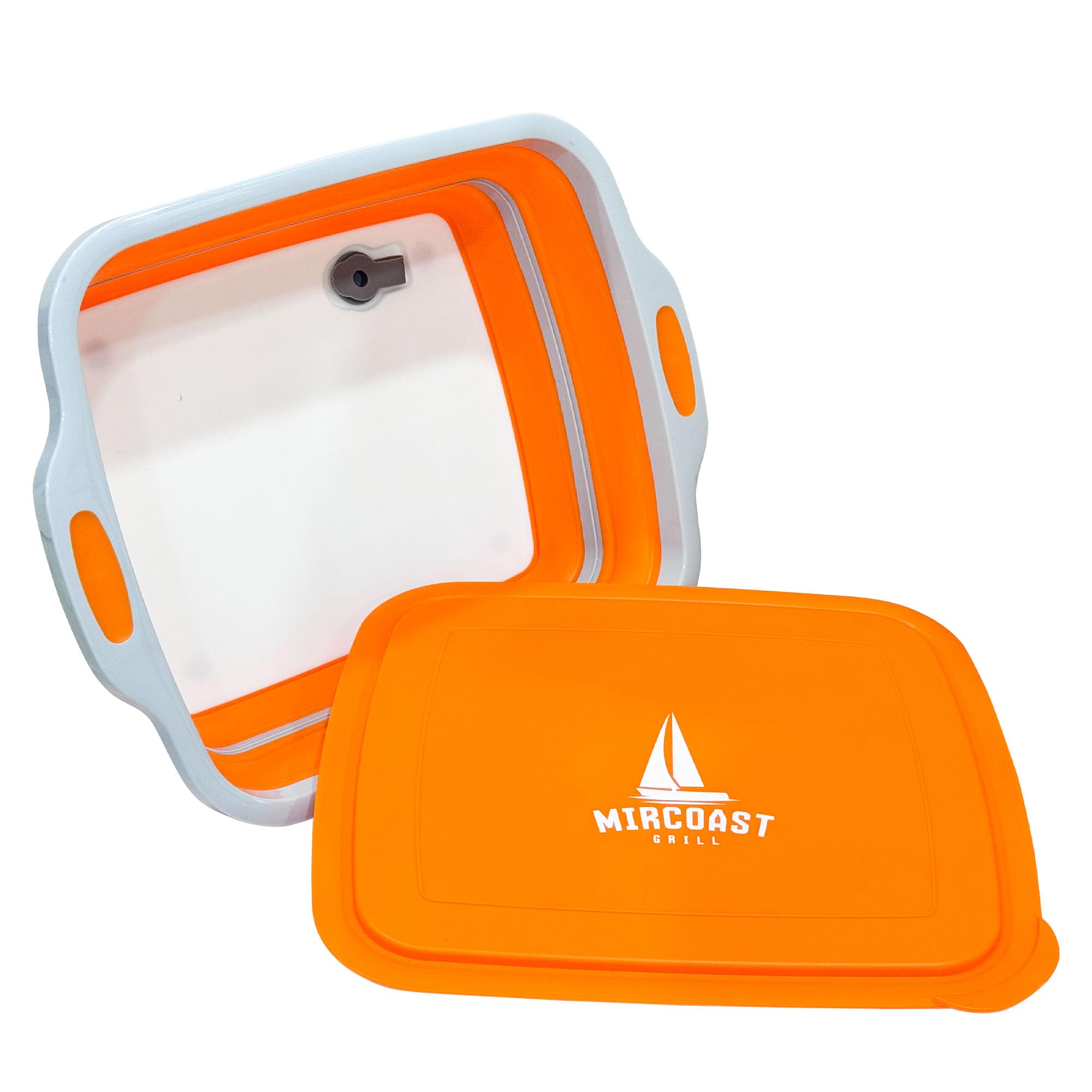 Tina plegable para preparación de barbacoa con tapa y tabla de cortar, contenedor plegable de marinado de carne de 8 litros, tina multiusos para almacenamiento de alimentos, campamento y parrilla