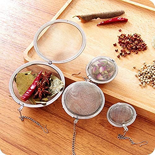 Image of Tea Strainer Infuser Mesh Tea Balls, Stainless Steel Tea Ball Sseeped Strainers Infuser Filter for Loose Leaf Teas Soup Seasoning Balls. (Small, Pack of 2)