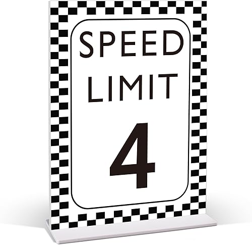 Miniatura 14 de Decoración de cumpleaños de coche de carreras, letrero de límite de velocidad 3, Fast One, decoración de fiesta de cumpleaños de auto de carreras