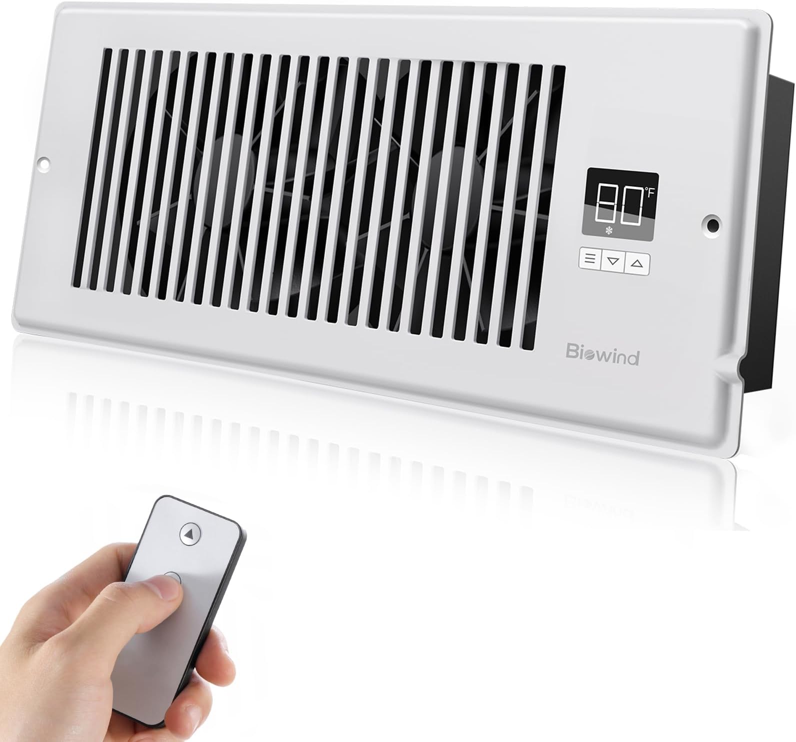 Register Booster Fan for 4x12 inch Register Holes - White