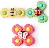 LiKee Strong Suction Cup Fidget Rotating Sensory Bath Toys for Baby Christmas Stocking Stuffers&comma; Airplane Car Travel Table & Window Toys for Toddler Boys and Girls&comma; 12&plus; Months