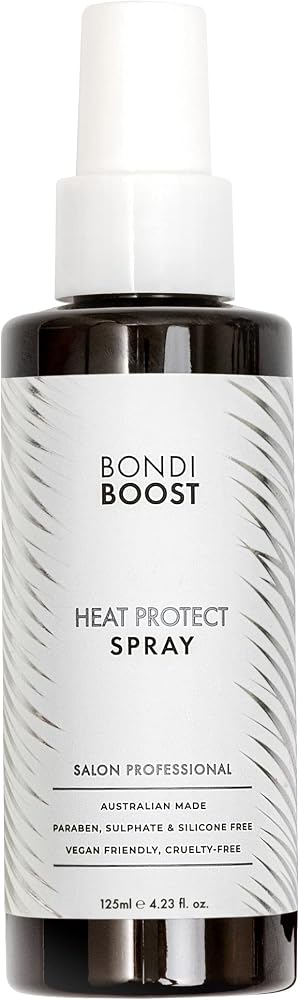 Heat Protectant Spray for Hair Styling, 4.23 fl oz | Lightweight heat protectant spray shields hair from heat damage & improves split ends. Sulfate & paraben free.