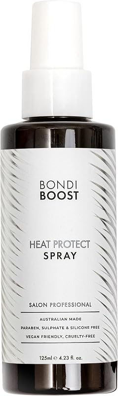 Heat Protectant Spray for Hair Styling, 4.23 fl oz | Lightweight heat protectant spray shields hair from heat damage & improves split ends. Sulfate & paraben free.