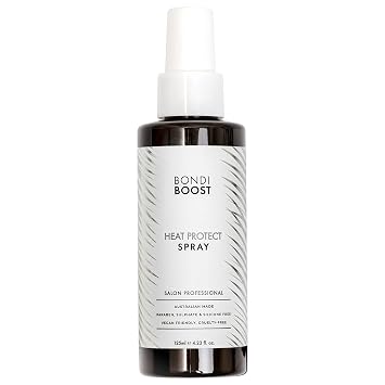 BONDIBOOST Heat Protectant Spray for Hair Styling, 4.23 fl oz | Lightweight heat protectant spray shields hair from heat damage & improves split ends. Sulfate & paraben free.