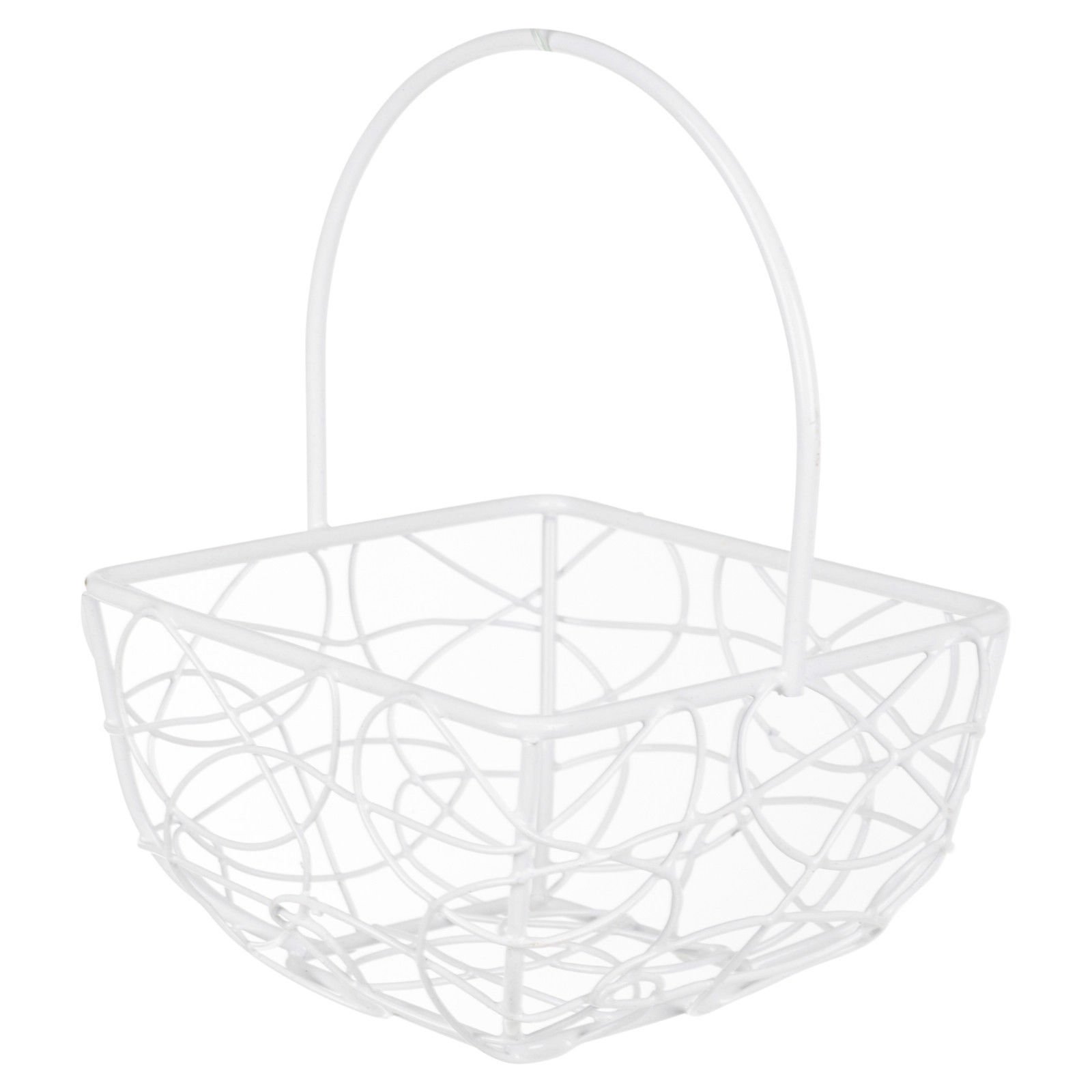 Urbnliving Square White Square Medium White Wire Mesh Basket