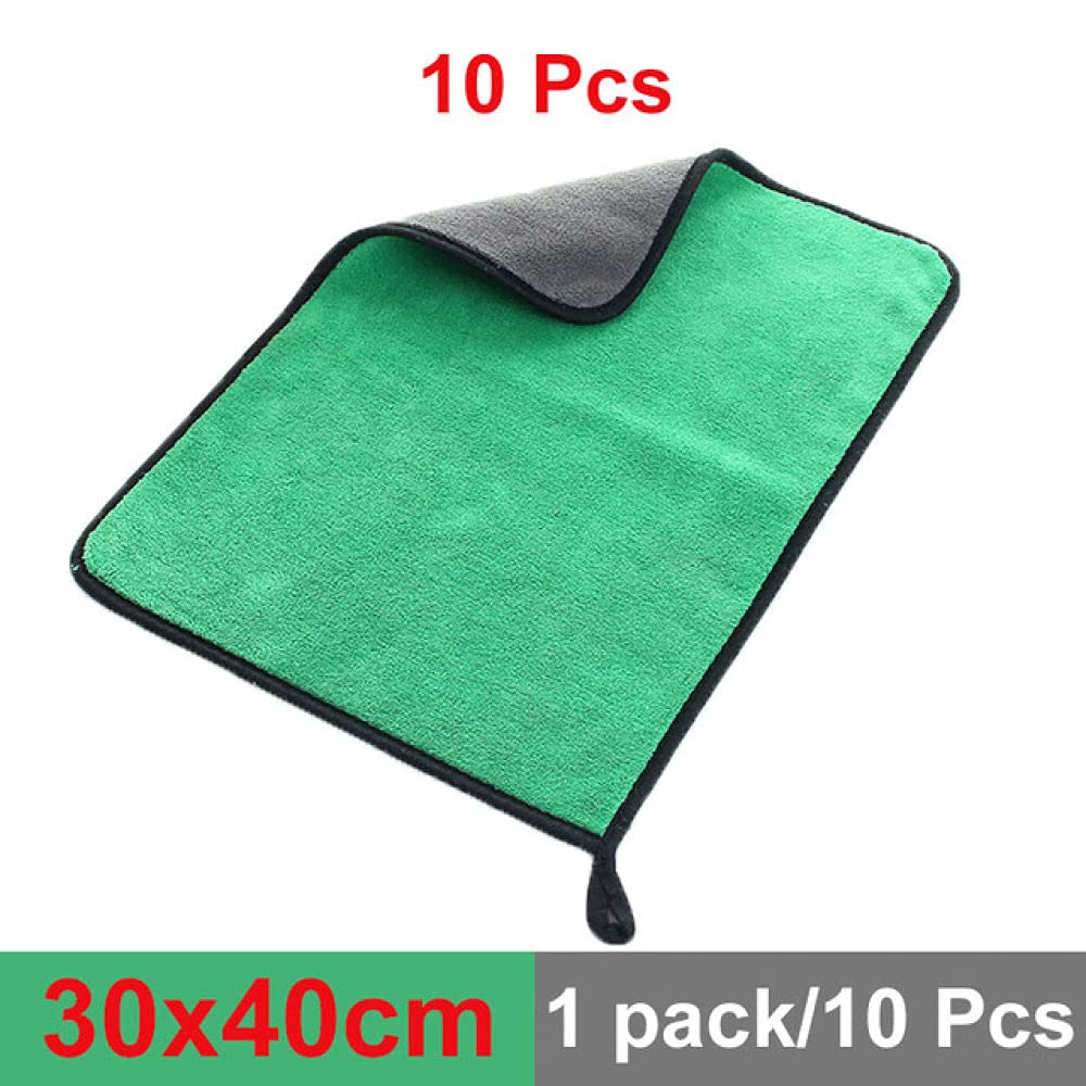 AGAATI 30x3 0/40/60CM Auto Waschen Mikrofaser Handtuch Auto Reinigung Trocknen Tuch Säumen Auto Pflege Tuch Detaillierung Auto Waschen Grünes Handtuch 30x40x10PCS Superfeine Faser