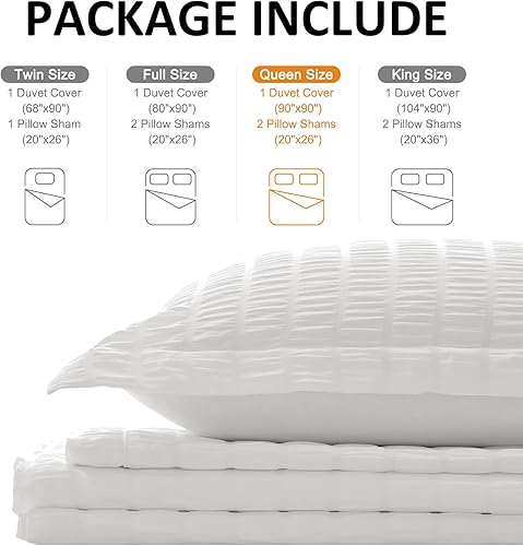 Miniatura 57 de Cozyide Juego de funda de edredón de sirsaca suave y transpirable de 3 piezas, con cierre de cremallera y lazos en las esquinas