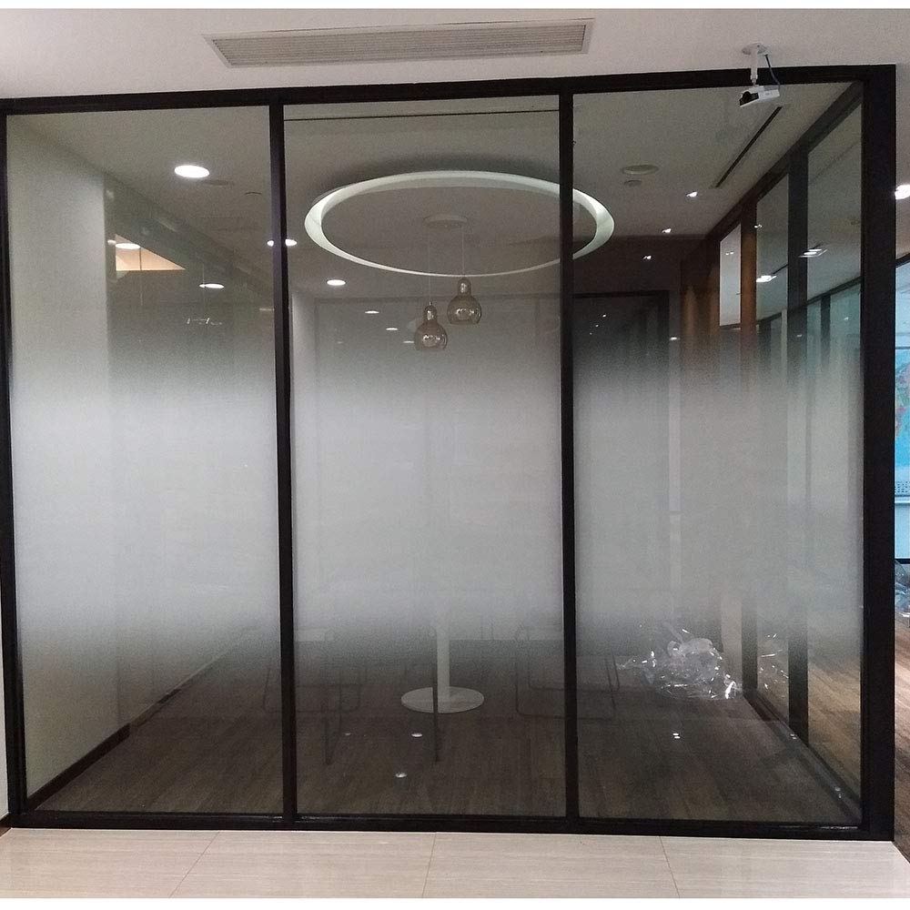 HOHOFILM 5ft by 66ft Roll Two-Way Gradient Window Film Semi-Privacy White Dot Door Glass Decoration Tint Stickers with Glue Tint for Office,Home