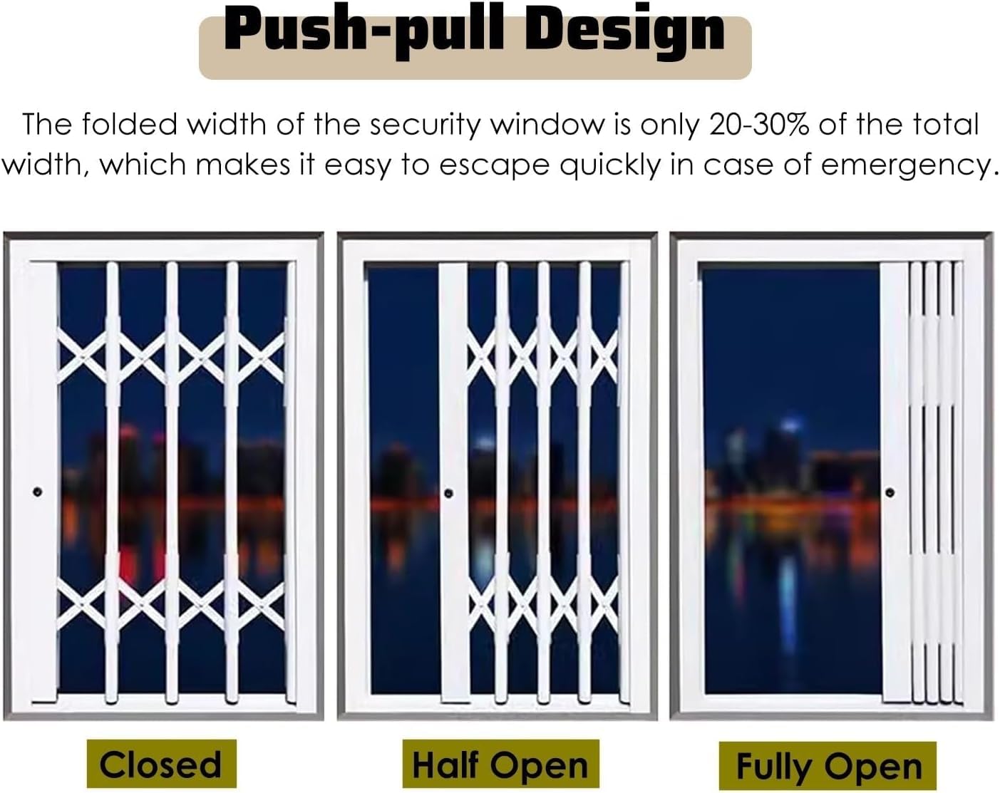 Kratki zabezpieczające przed włamaniami, do warsztatu kampera, do garażu, mieszkania, ochrona przed włamaniami, konfigurowalne rozmiary (89 x 106 cm)