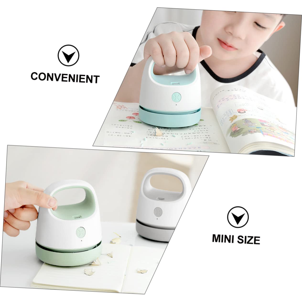 Cabilock Portable Desk Vacuum Cleaner USB Rechargeable Dust Collector for Home Office Car and Pet Hair Removal Strong and Easy to Use