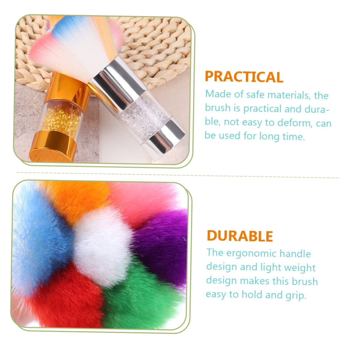 Baluue 6stücke Nagelstaubbürsten Kosmetikpinsel Für Make-up Und Maniküre Weiche Borsten Für Blush Und Nagelreinigung Für Professionelle Und Private Anwendungen Silberne Und Goldene
