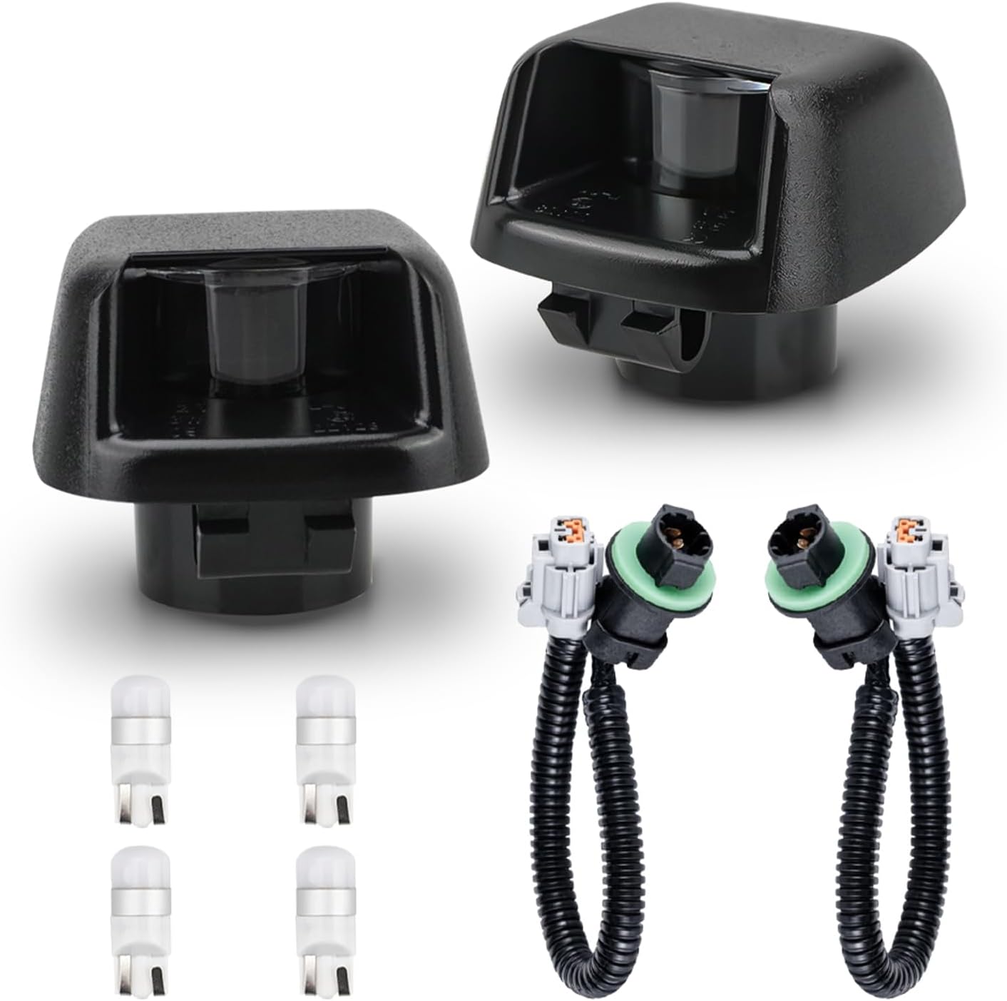 Bestview Carcasa plateada para matrícula, repuesto de montaje de lámpara de etiqueta compatible con Nissan Frontier Armada Titan Xterra, Suzuki