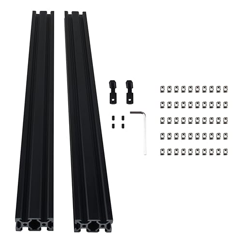 4 piezas de 11811in ranura en V 2020 extrusión de aluminio negro estándar europeo anodizado para impresora 3D CNC DIY y fabricación de soportes