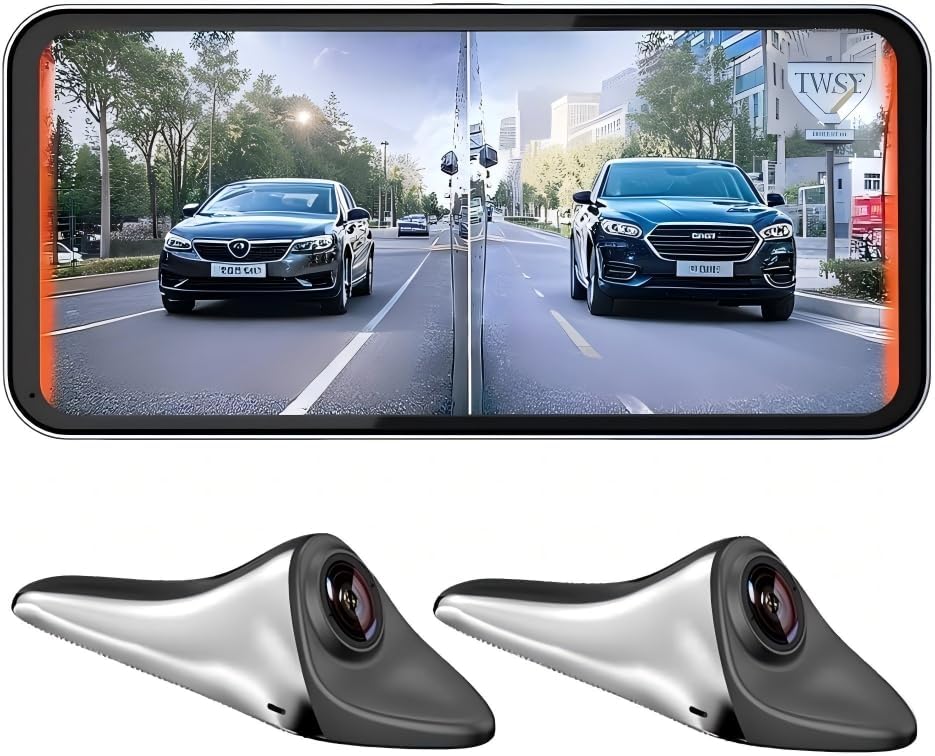 6.25inch Car Side View Blind Area System,Left and Right Blind spot Camera Driving Recorder BSD Warning Monitoring(Camera Monitor System) (6.25" Silver)