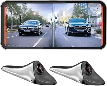 6.25inch Car Side View Blind Area System,Left and Right Blind spot Camera Driving Recorder BSD Warning MonitoringCamera Monitor System 6.25" Silver
