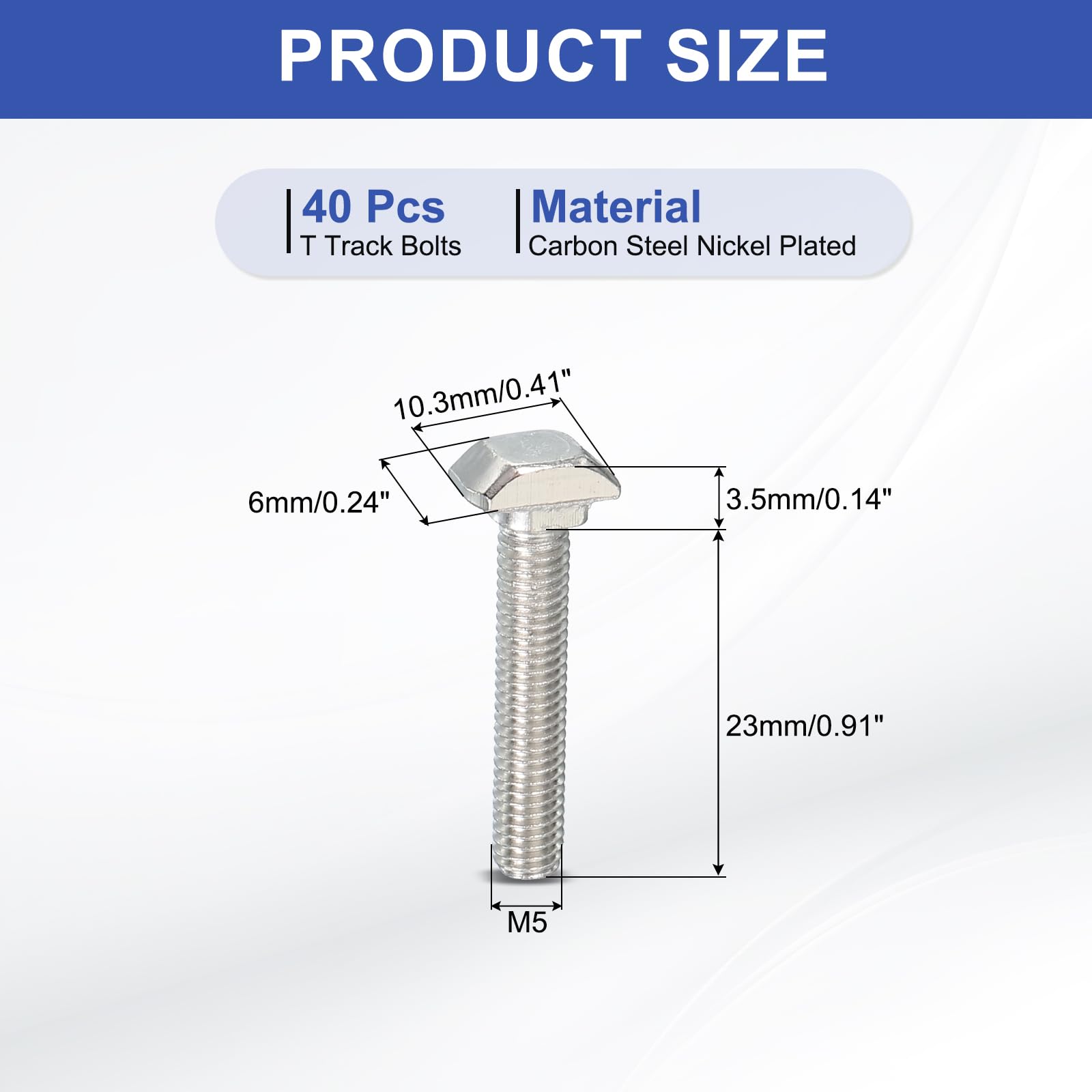 PATIKIL M5 x 25 mm Thread T-Slot Bolts - Image 2