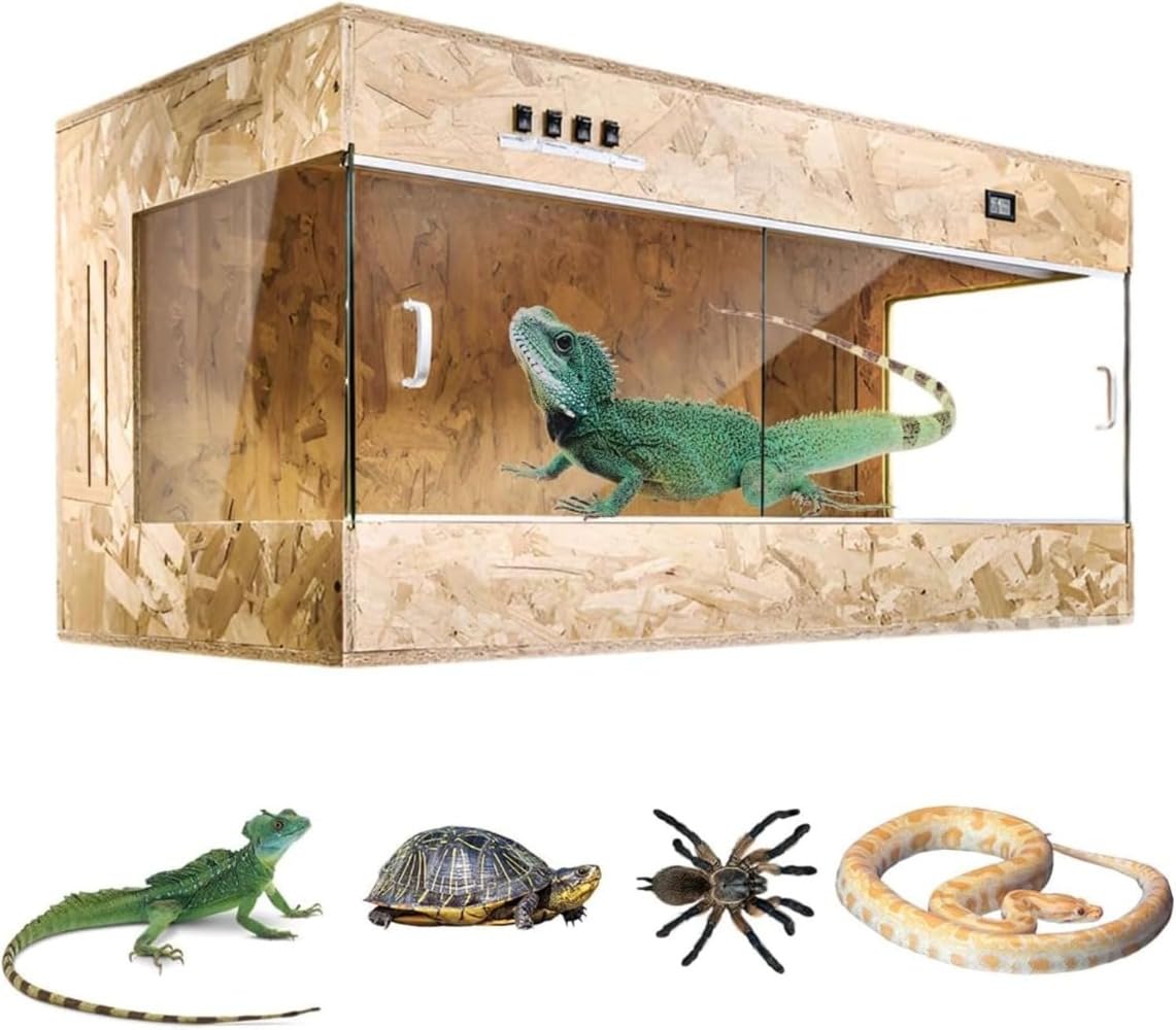 Amazon | 爬虫類 ケージ 80x40x40cm 60x40x40cm木製飼育ケージトカゲ