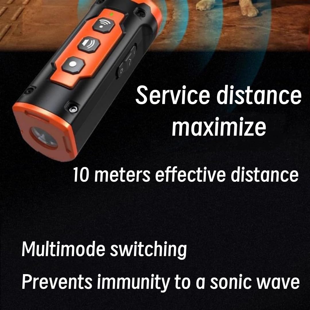Disuasivos recargables para ladridos de perros con linterna LED, linterna ultrasónica de tres cabezas, repelente de perros, clicker para perros de entrenamiento, silbato para dejar de ladrar