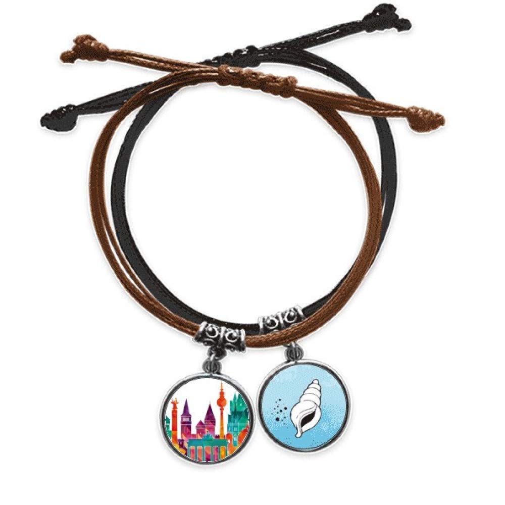 Pulsera de cuerda de cuero con diseño de edificio de Alemania de DIYthinker 3