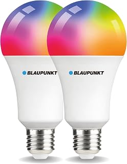 BLAUPUNKT Smart Bulb E27 - Color Changing LED Light WiFi Warm White to Cool Daylight Room Lighting Dimmable Music Sync and More Modes 9W Works with Google Home 2 Pack, Full Spectrum