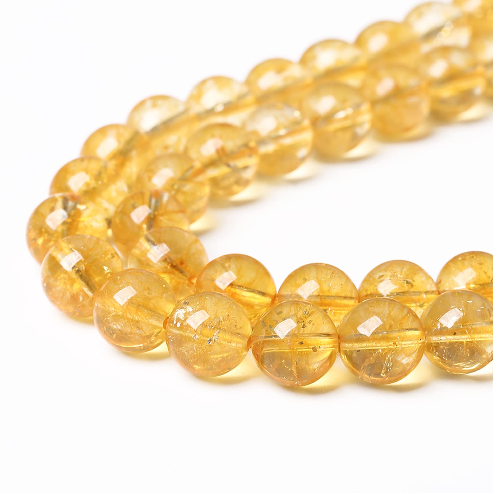 Natürliche Zitrin-Perlen für Schmuckherstellung, 4 mm, gelbe Kristall-Quarz-Perlen, rund, lose Perlen, DIY, Armband, Halskette, Ohrringe, 81,3 cm, 2 Stränge, ZW-A-1032, 180 Stück