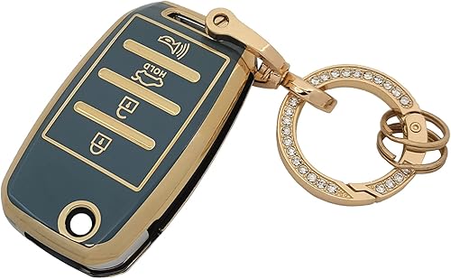 Funda para llavero Kia con llavero de TPU suave de protección completa para llave de automóvil, compatible con Sorento Sportage Rio Soul Forte
