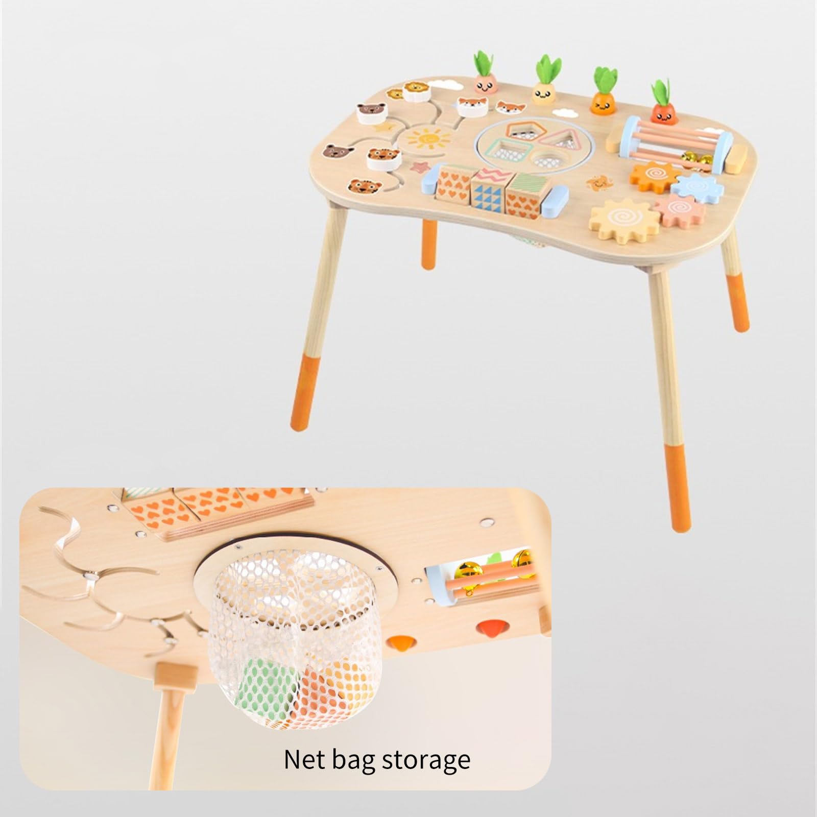 Lerntisch Spielzeug aus Holz für Kleinkinder, Kreativität und Feinmotorik fördert, Farbform Sortierspiel, sensorisches Entwicklungsspielzeug