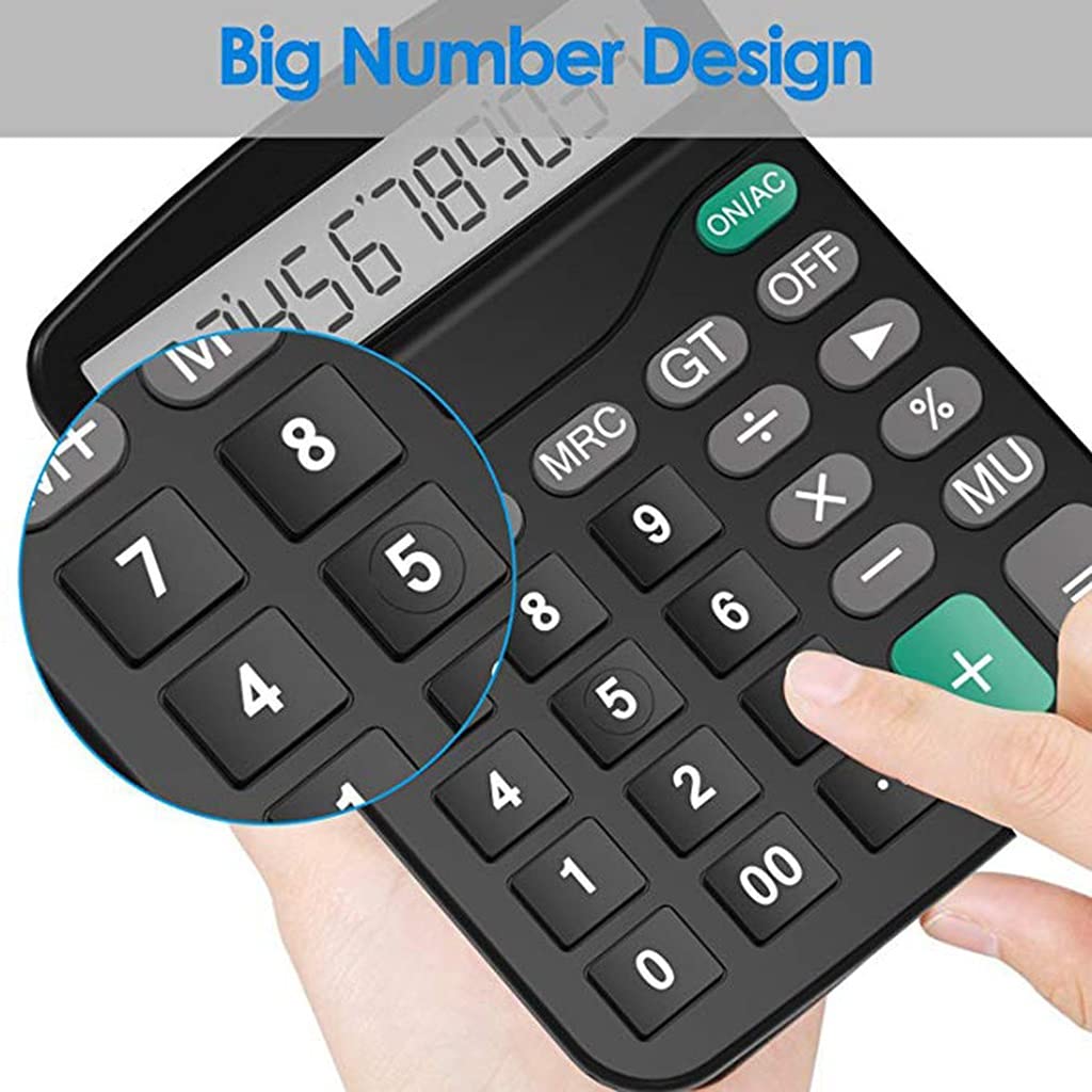 JFDBGU Office Finance Calculator Plastic Solar Computer Business Finance Office Calculator Oficina de la calculadora de Escritorio de 12 bits