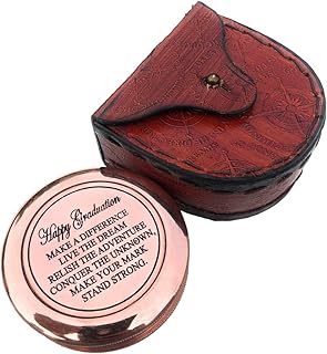 Brass Compass Happy Graduation Quote - Graduation Gifts - Inspirational Gift- Corporate Gift - Unusual Gift - Keepsake - Nautical Gift - Pocket Compass - Vintage Style Compass