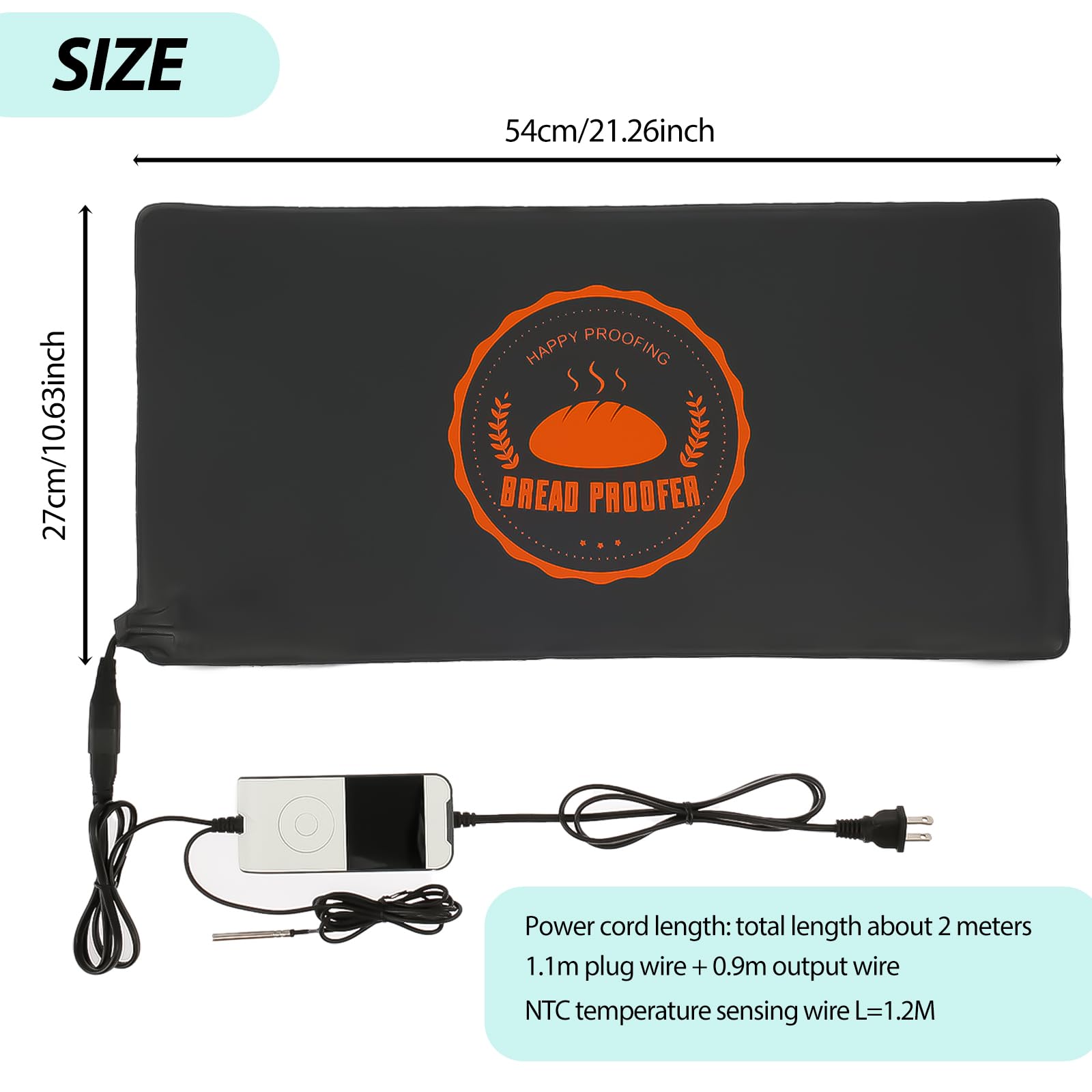 Bread Proofer Adjustable Temperature Sourdough Starter Warmer, Sourdough Warming Mat Waterproof Multifunctional Sourdough Dough Proofer Mat for Bread Dough Fermentation