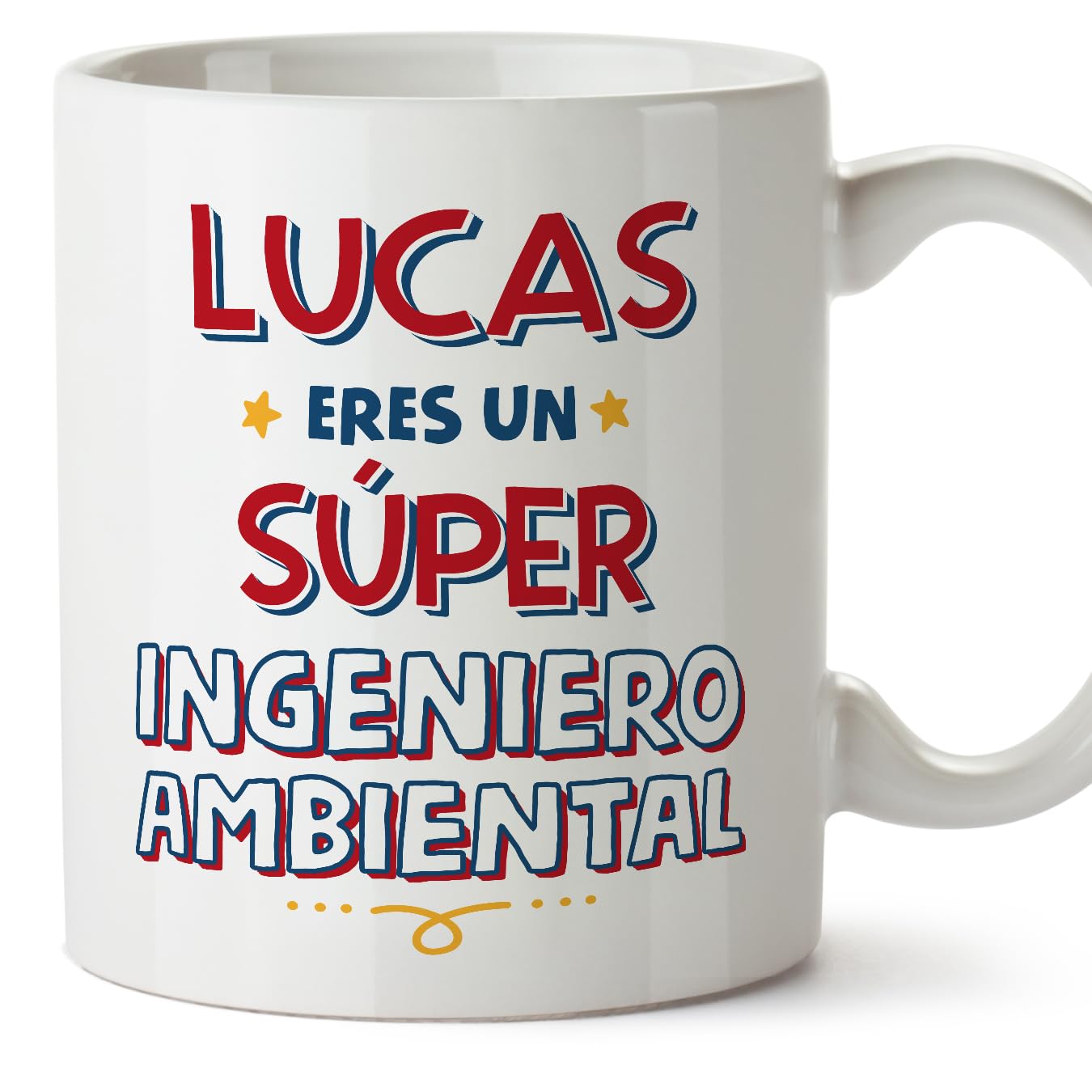 MUGFFINS Personalised Mug for Environmental Engineer Man - in Spanish - Eres Súper - Funny Custom Gift for Colleagues - Ceramic 11oz Mug