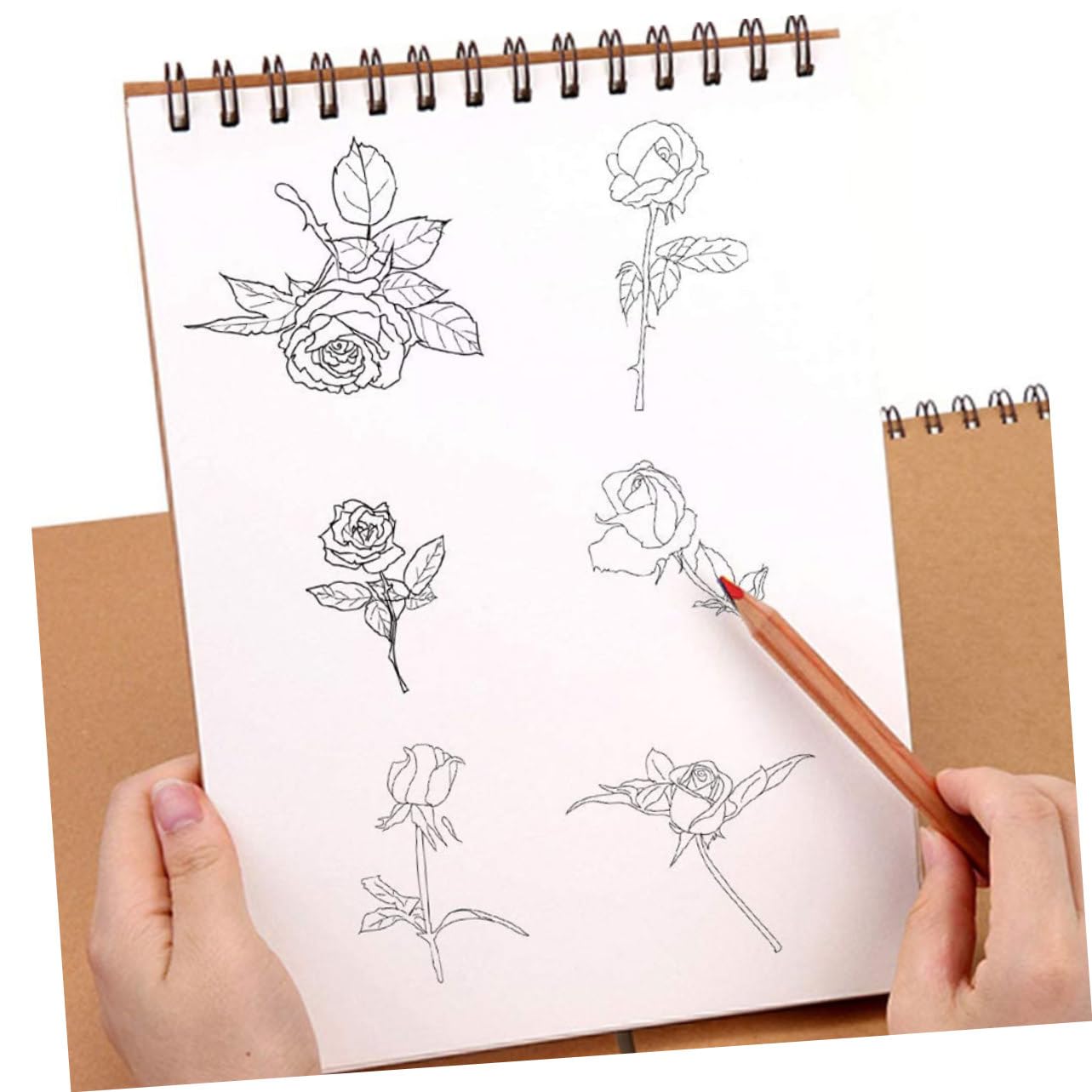 NUOBESTY Carnet de Croquis Spirale A4 2pcs Papier Marron pour Dessin
