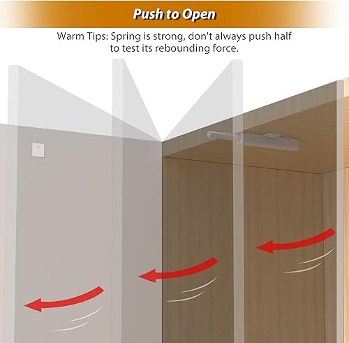 Miniatura 4 de Jiayi - Paquete de 8 herrajes para gabinete con imán resistente para cierre de puerta, cajón, cierre magnético, pestillo táctil para accesorios de