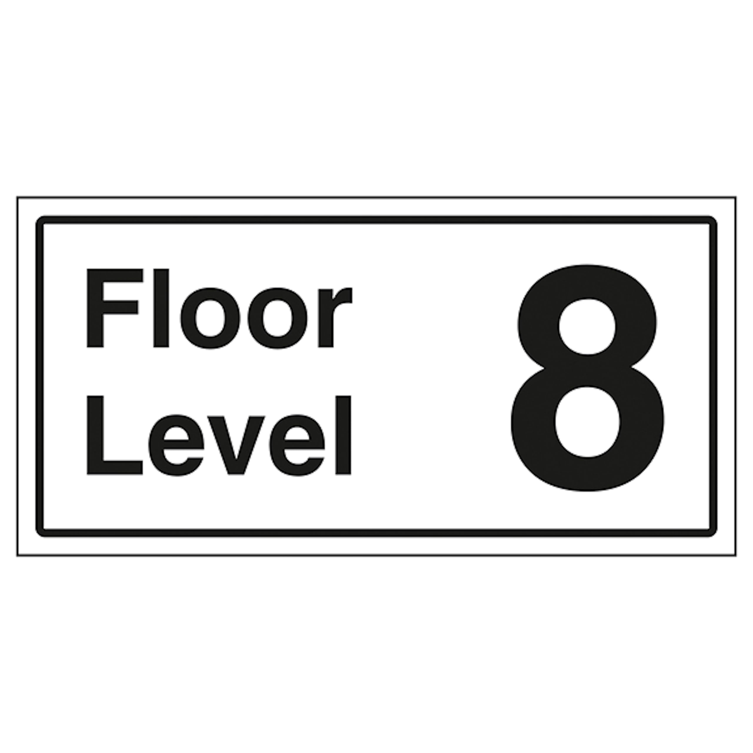 V Safety Floor Level 8 300 x 150 mm - Glow In The Dark 1mm Rigid Plastic Safety Sign