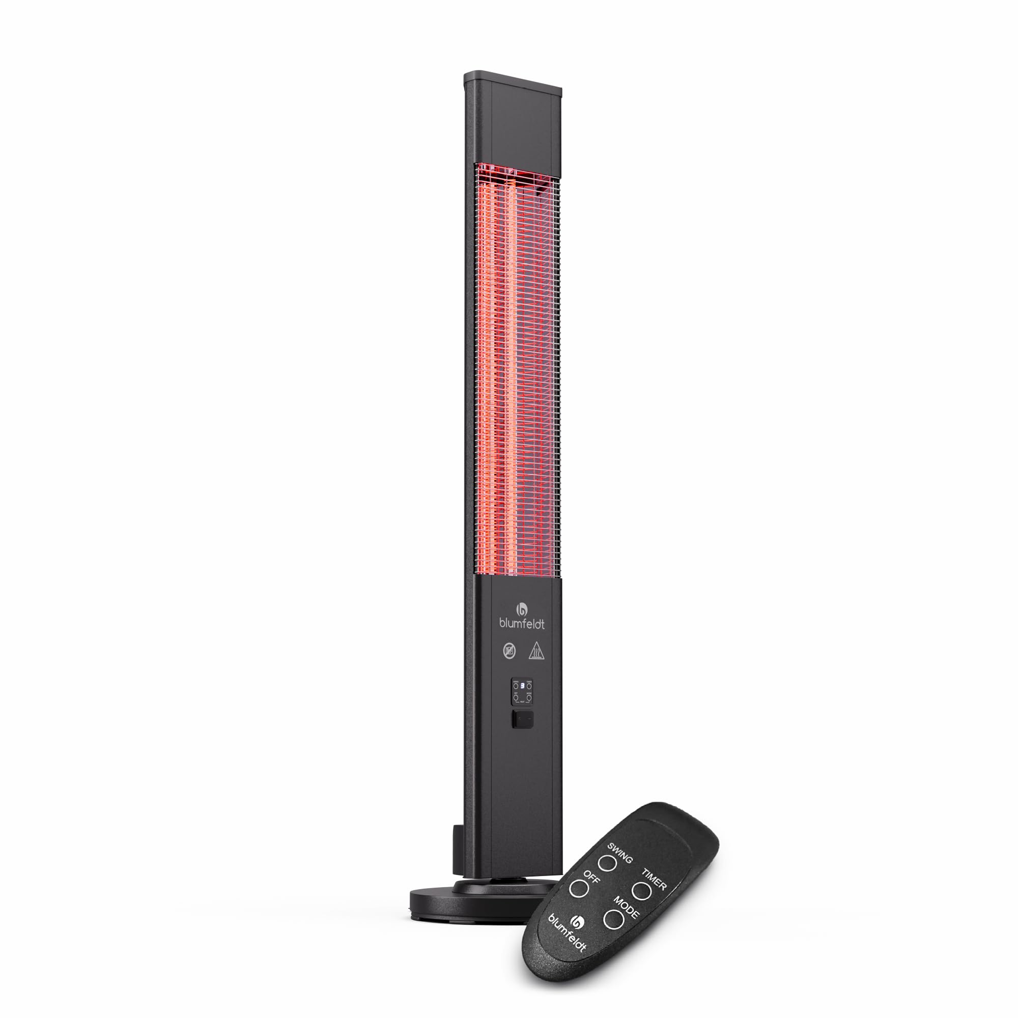Blumfeldt Chauffage Infrarouge sur Pied, Radiateurs Intérieur et Extérieur 3000W, Chauffage Maison et Jardin, Chauffage Electrique de Terrasse, Télécommande, Chauffage Électrique IP65, Econome Energie