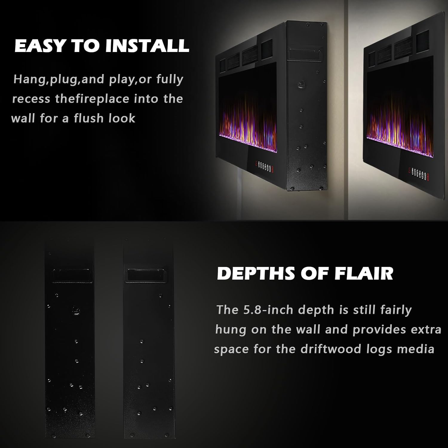 Diagram showing easy wall-mounted installation steps