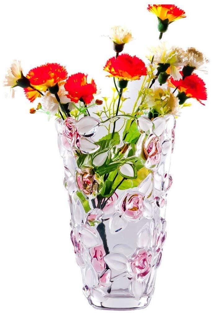 Vase en verre transparent style européen MU, ornement antique pour comptoir chic