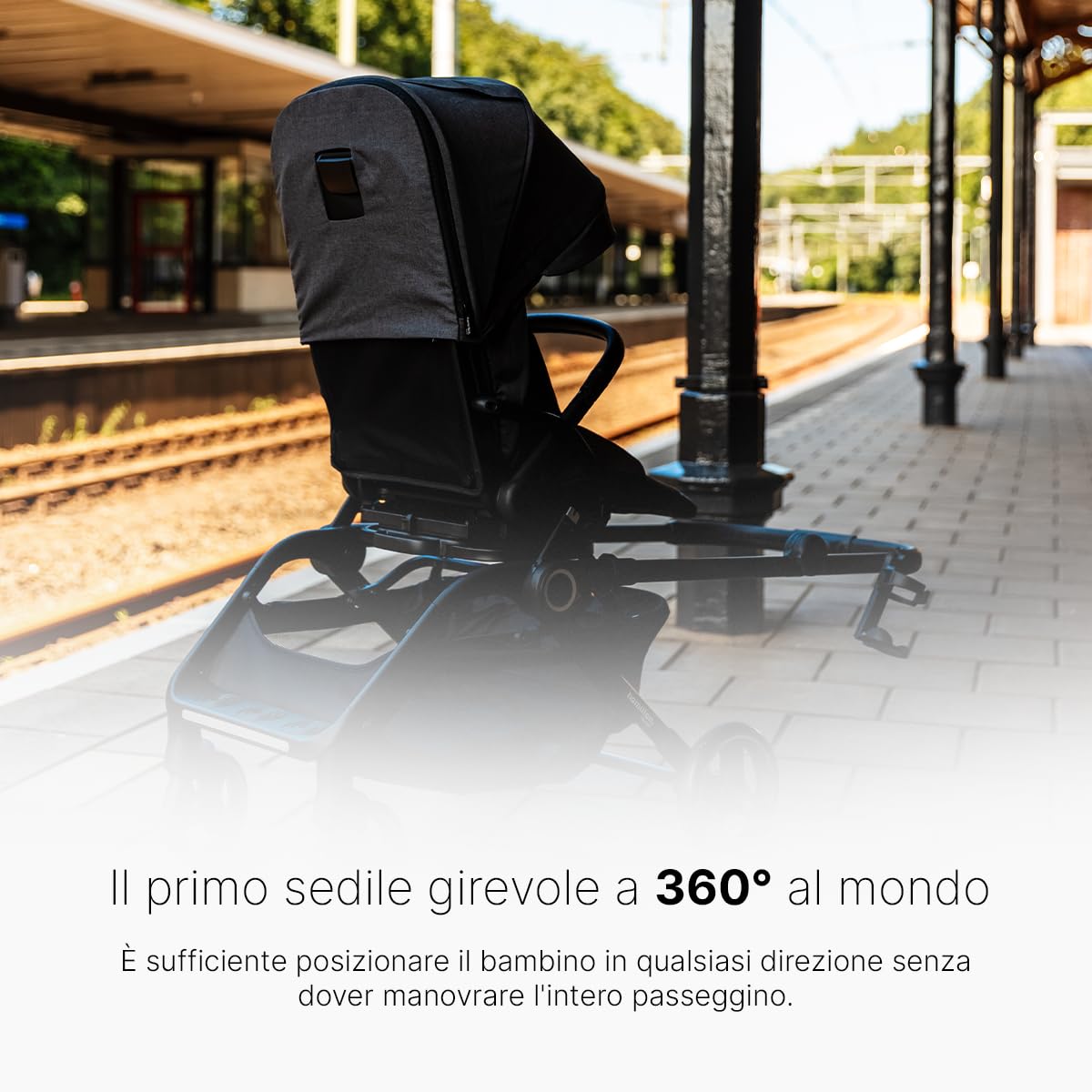 Hamilton by Yoop T1 Buggy - Seduta girevole a 360° - Tecnologia MagicFold™ - Pieghevole - Ruote riflettenti con sospensioni - Include borsa protettiva e portabicchieri - Passeggino regolabile - Cachi