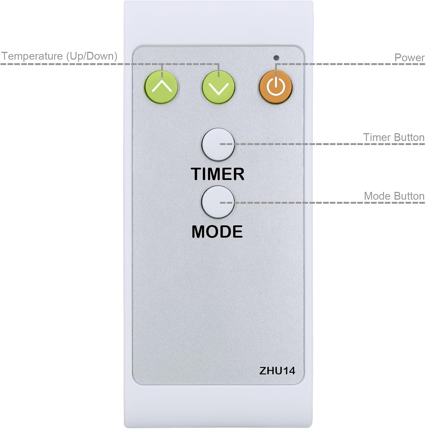 Replacement Remote Control for Easy Home Infrared Quartz Heater EHQH15W, with Oversized Buttons