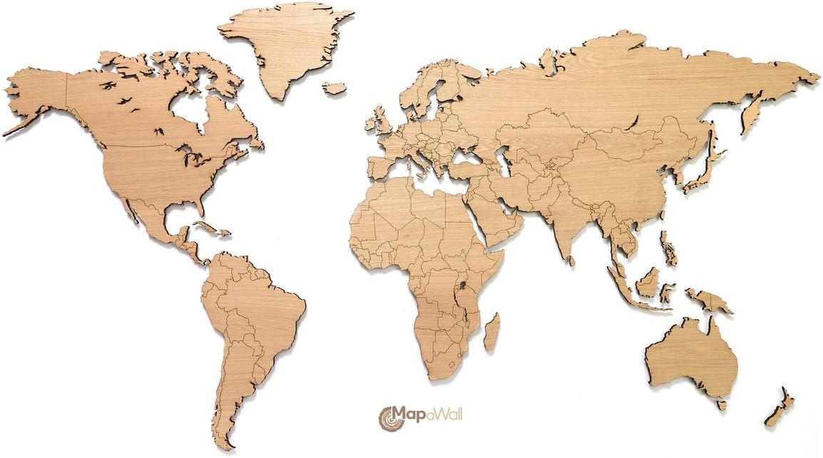 Gifts Delight Laminated 43x24 Poster MapaWall Wooden World