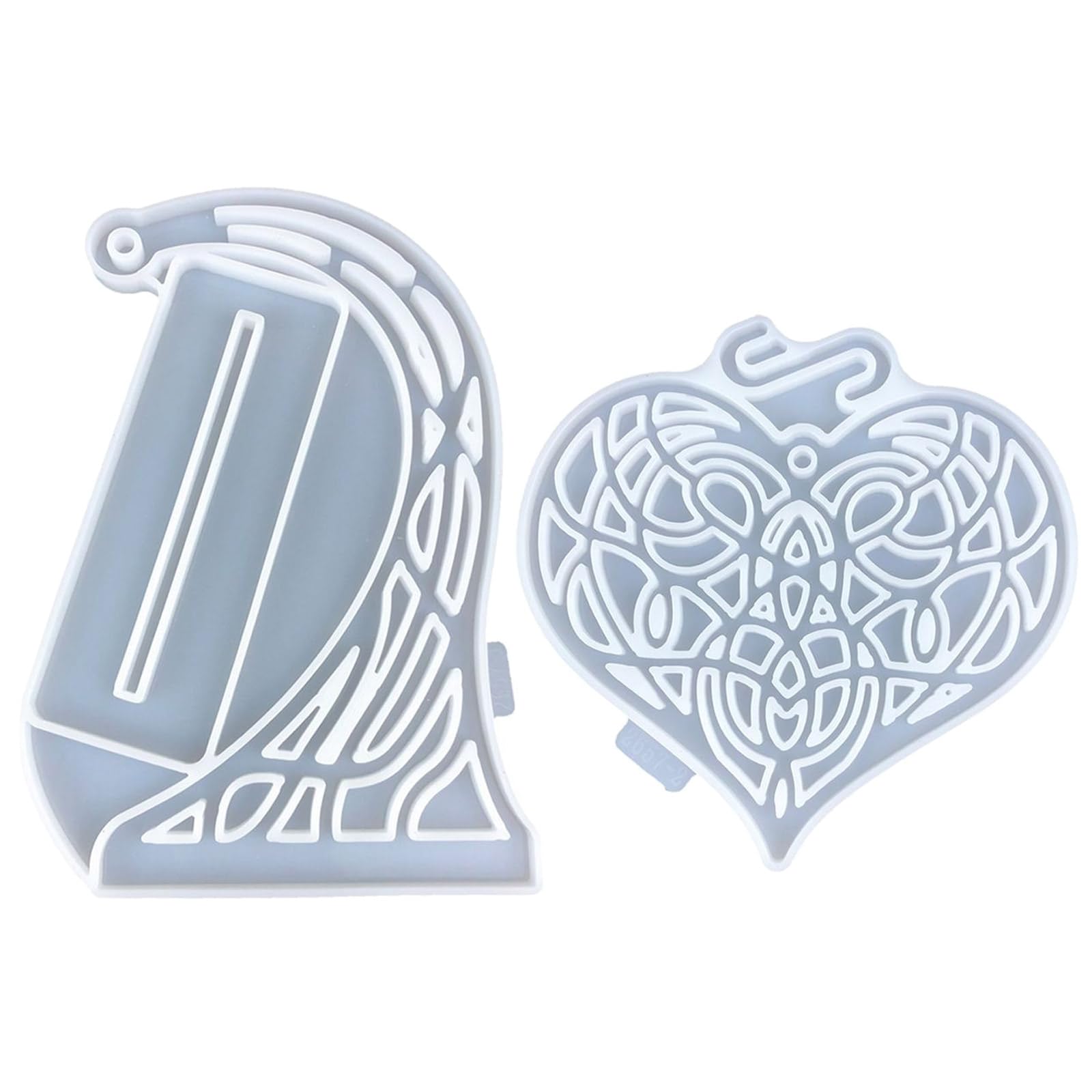 NEWFT Heart Ornament DIYs Hollow Love Heart Resin Mold Valentines Day Decorations Desktop Ornament Silicone Mould Craft