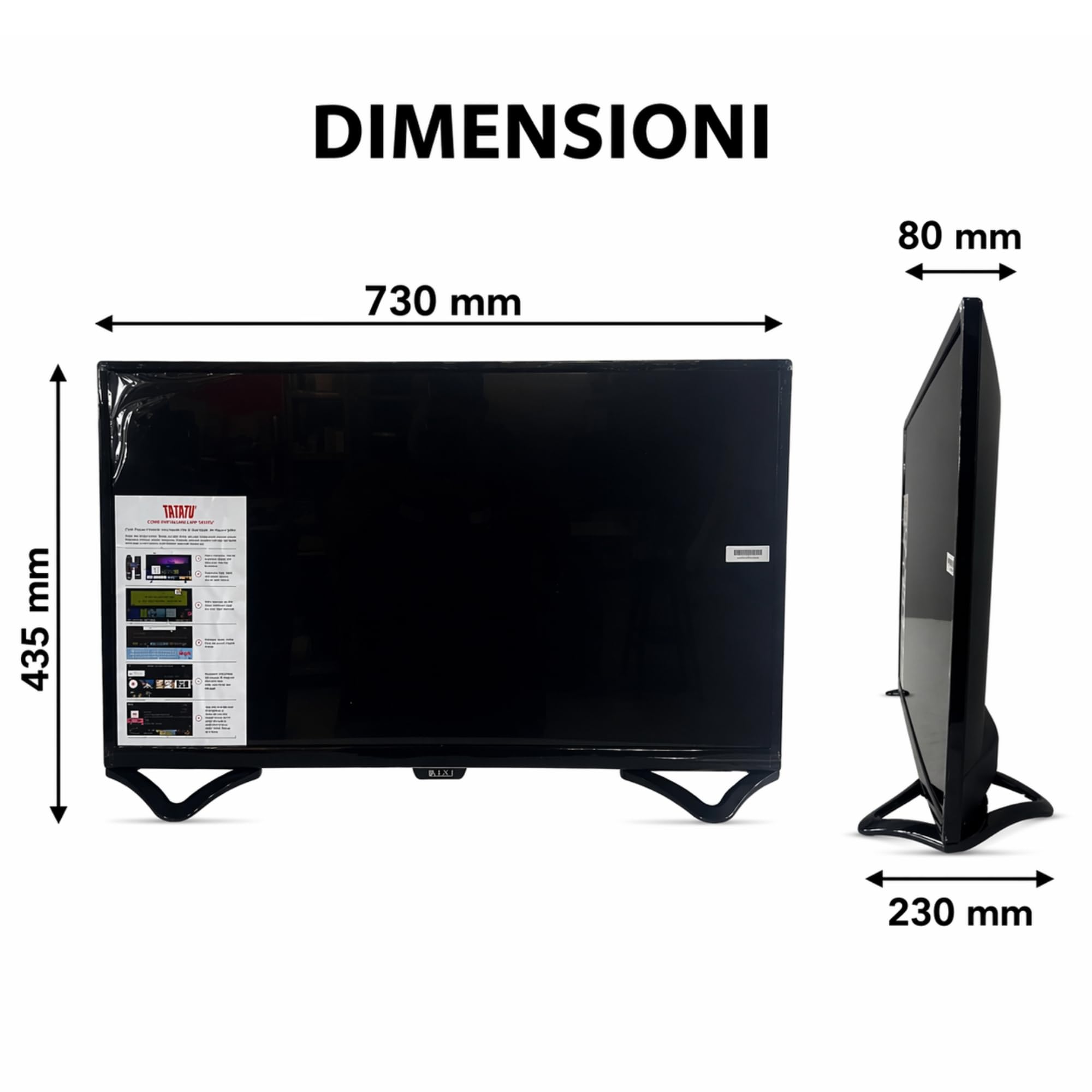 Generico Smart TV 32" - HD Ready (1366×768), Wifi, Bluetooth, 2 USB - 3 HDMI, Sistema WebOS hub, oltre 6000 Film Documentari Inclusi - App Integrate, Telecomando