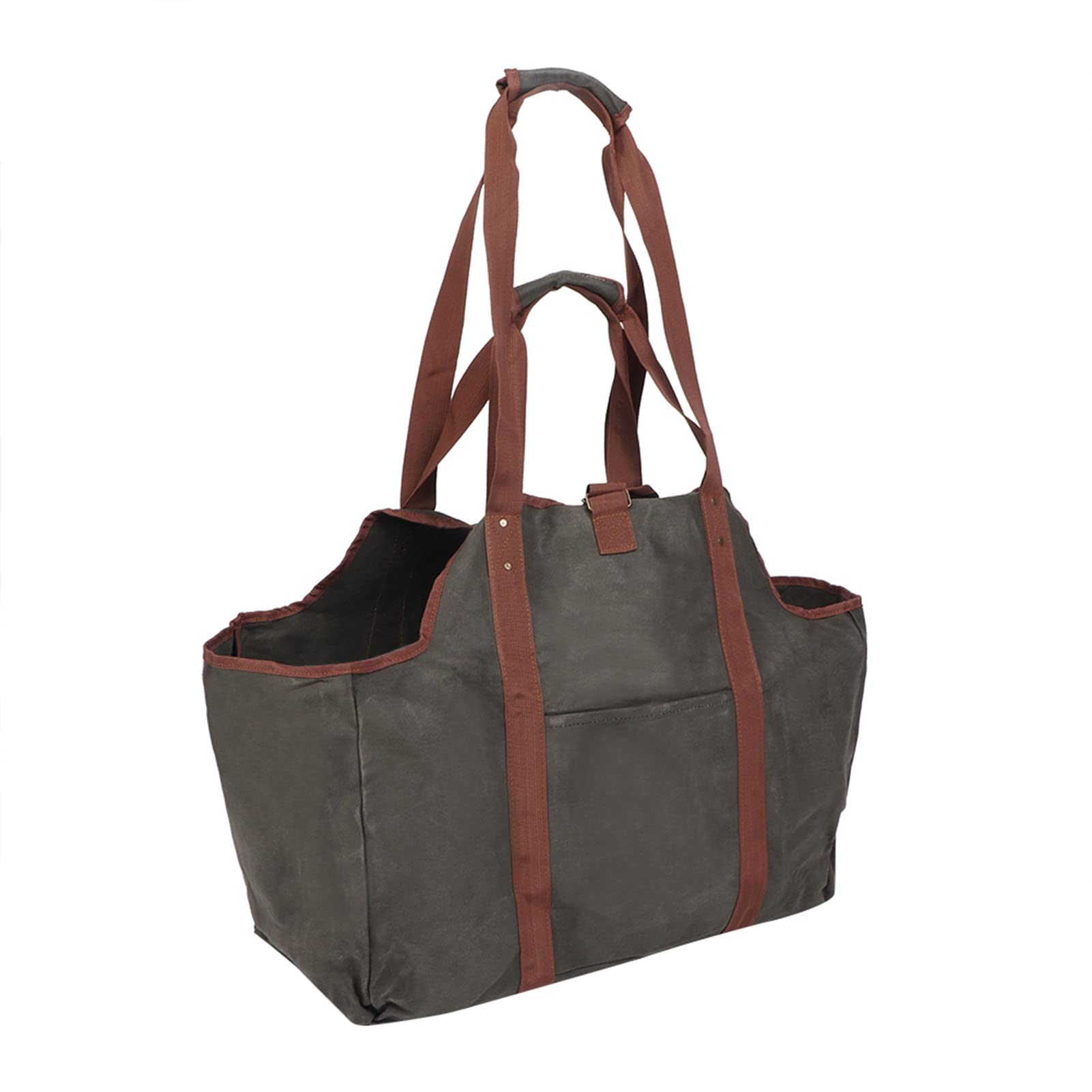 Borsa grande per trasportare legna da ardere, borsa per legna da ardere, borsa in tela cerata per legna da ardere