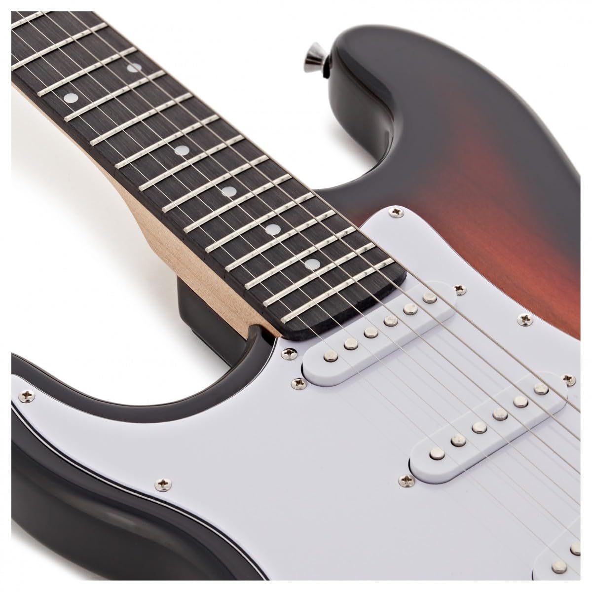 Chitarra Elettrica LA per Mancini + Pacchetto con Amplificatore Sunburst | Corpo Leggero e Comodo per Mancini Principianti, Ampli Portatile con EQ 2 Bande, Corde e Accordatore Inclusi