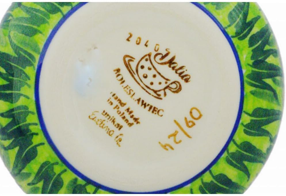 Polmedia Polish Pottery Sugar Bowl 11 oz UNIKAT - Buttercup Bliss Pattern Handmade in Boleslawiec Poland by Ceramika Dalia + Certificate of Authenticity