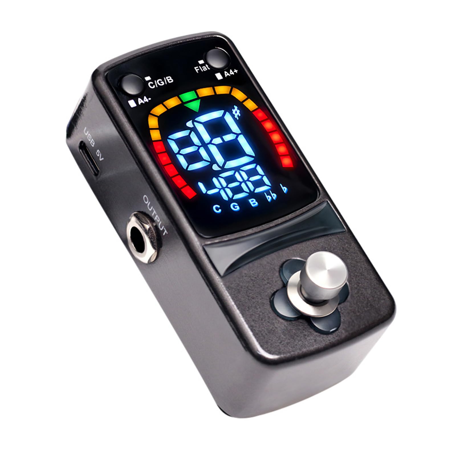Sintonizzatore digitale per pedale per chitarra, display LCD, copertura in metallo, accordatore cromatico, effetto pedale per chitarre elettriche e bassi
